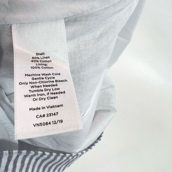 Talbots Plus Skirt Womens 1X Blue White Striped A-Line Preppy Nautical Linen - Picture 6 of 9